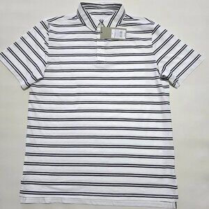 Goodfellow & Co Men's Striped Game Day Polo T-Shirt, White, Size M, NWT.